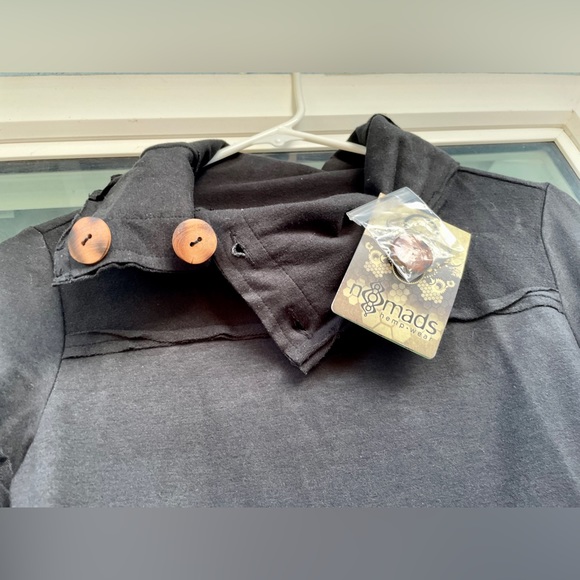 NEW! Nomads Hempwear Sweater-Dark Charcoal- wood buttons-accented seams-Tunic - Picture 3 of 9